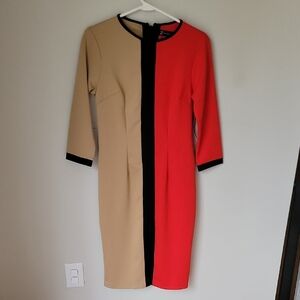 NY& Co Colorblock Red and Tan Dress NWT Size S